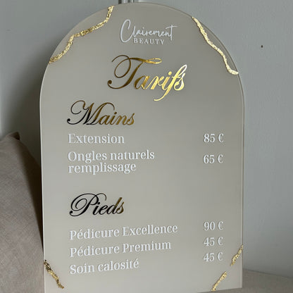 Grille tarifaire format 35x50 cm