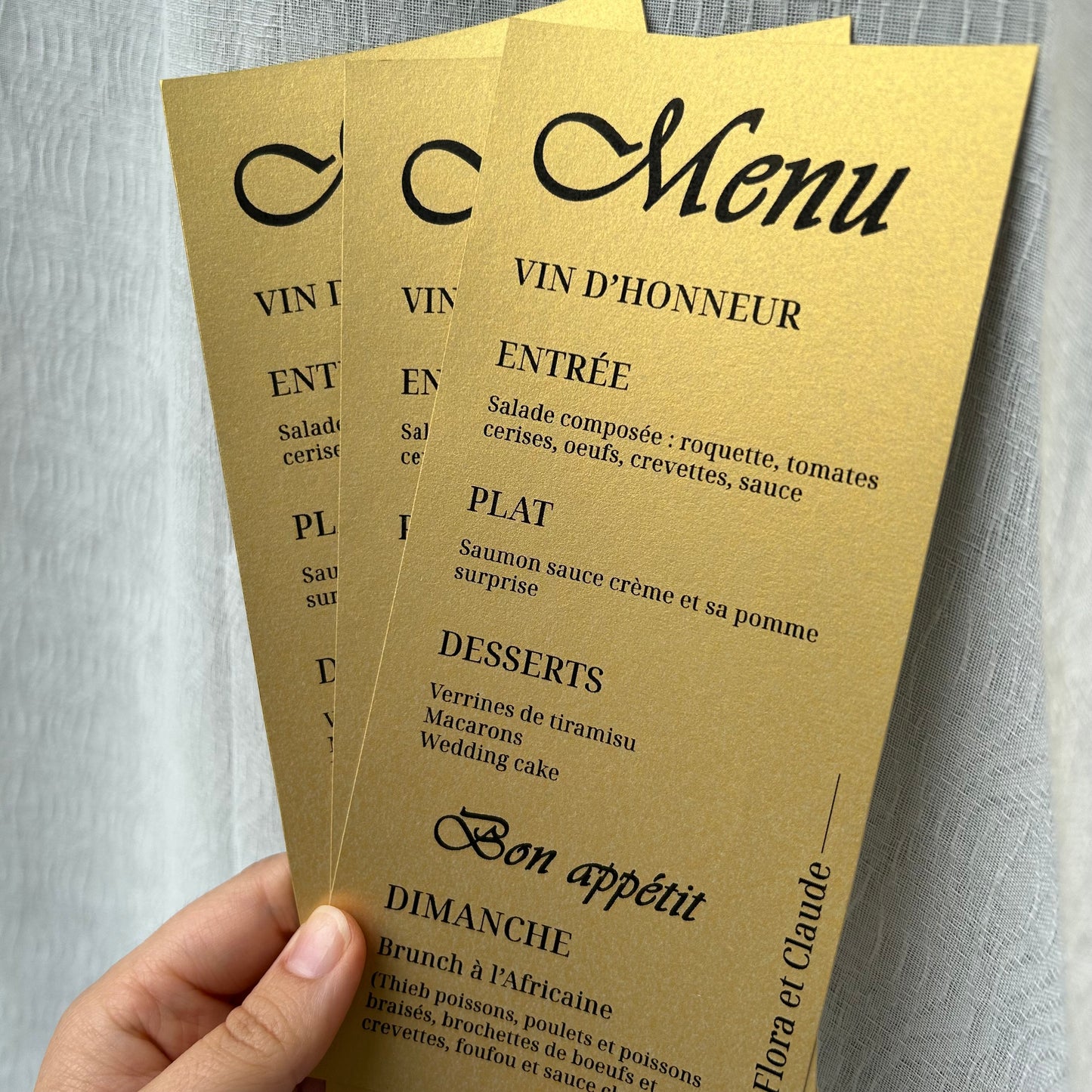 Menu mariage
