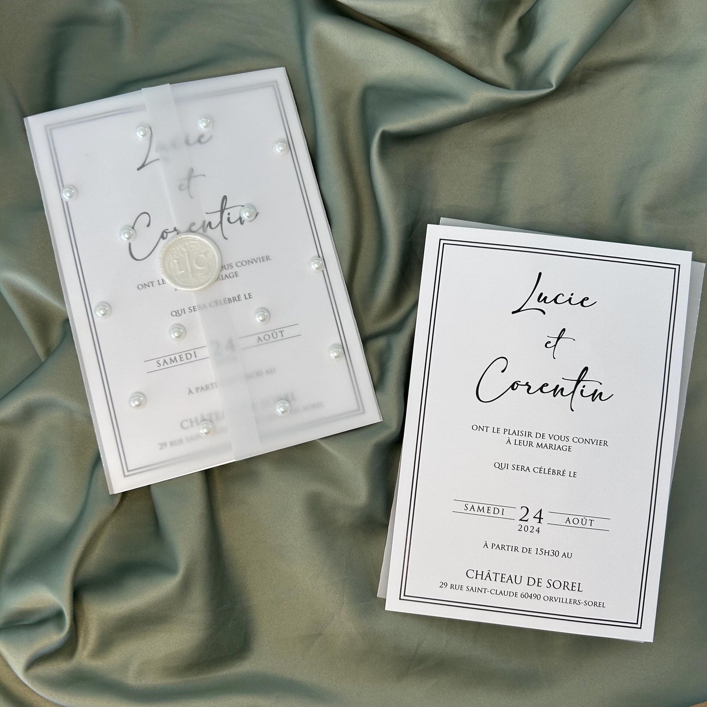 Faire part Mariage Perlé