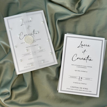 Faire part Mariage Perlé