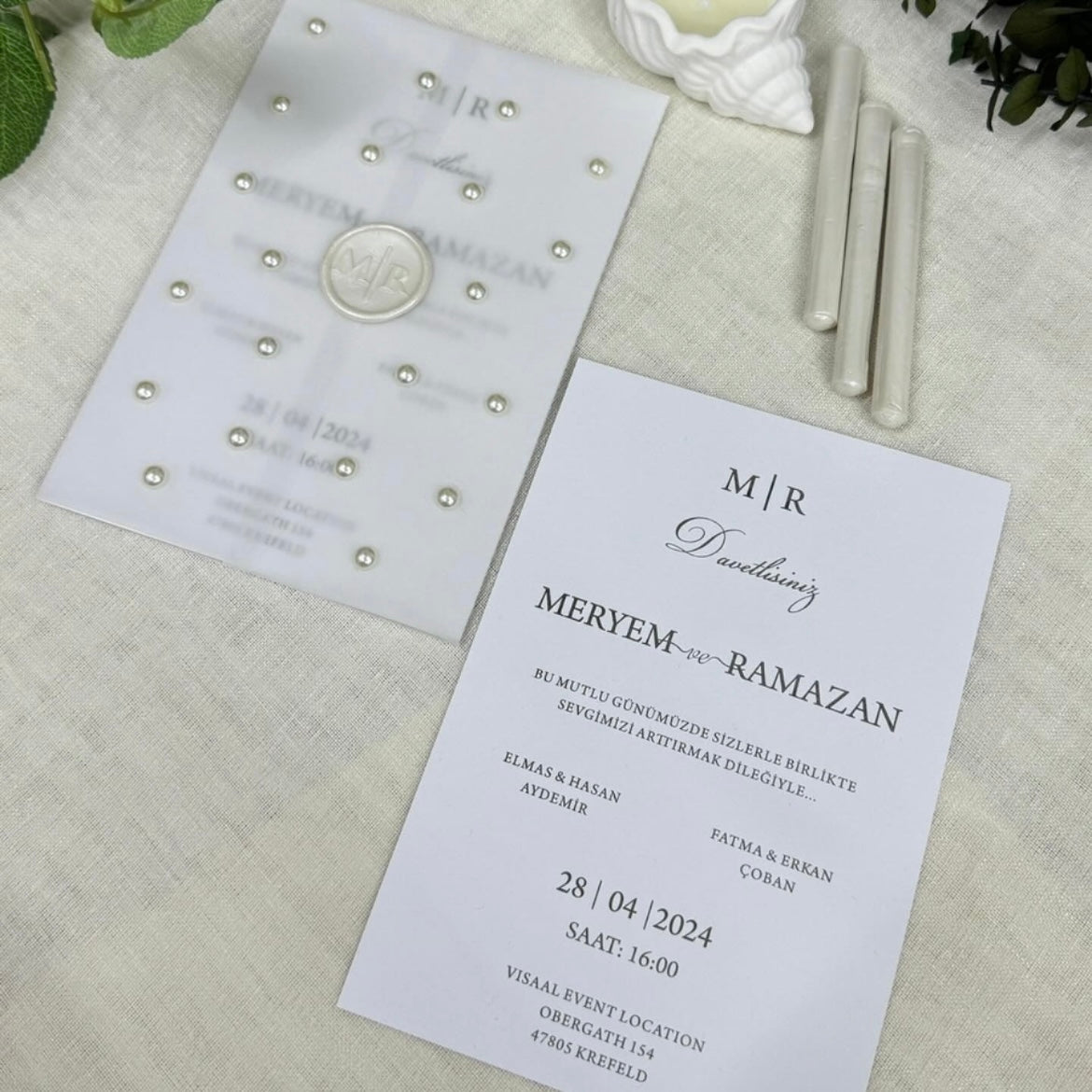 Faire part Mariage Perlé