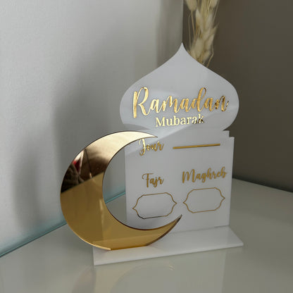 Plexiglass horaires du Ramadan