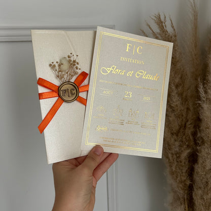 Faire part Mariage avec Dorure