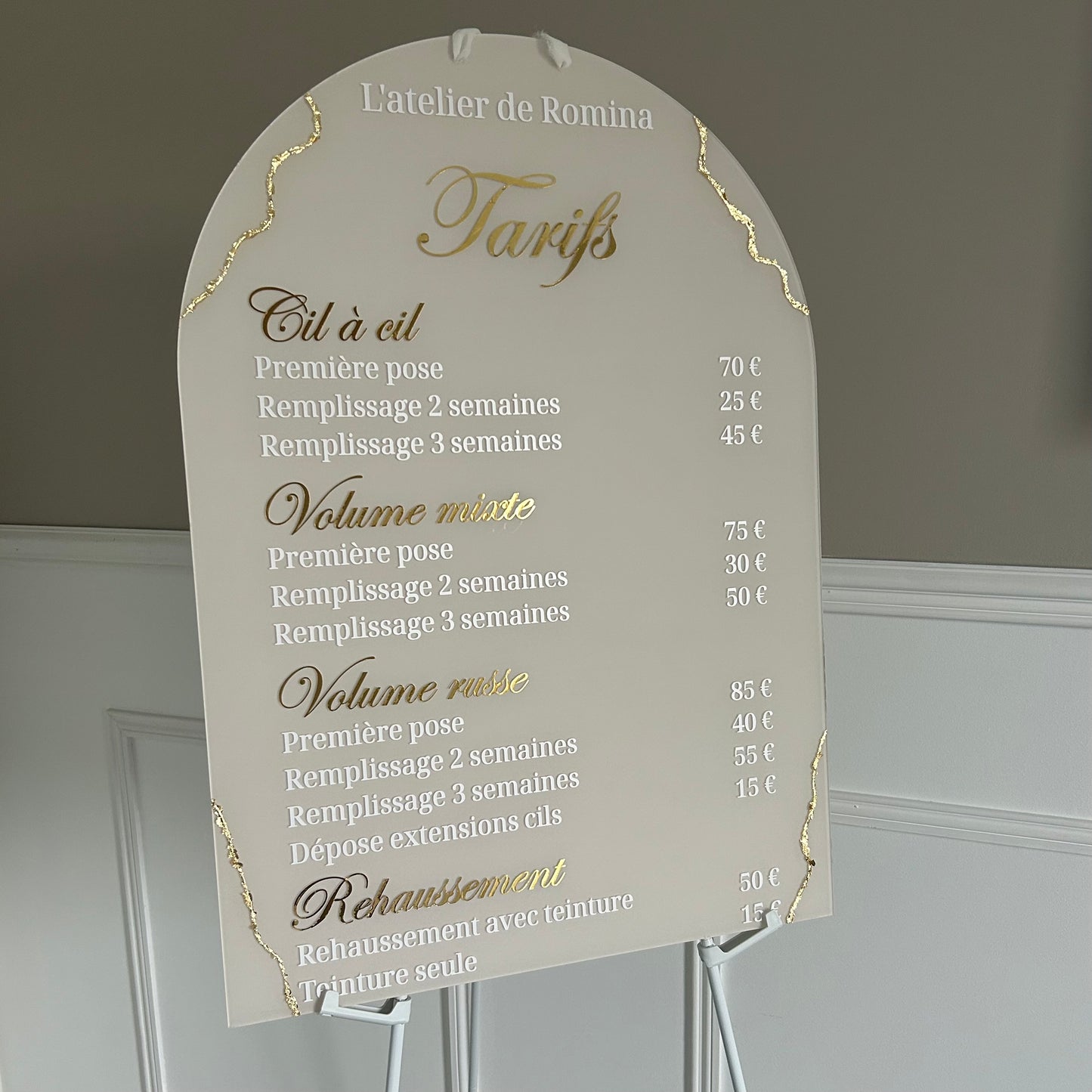 Grille tarifaire format 50x70 cm