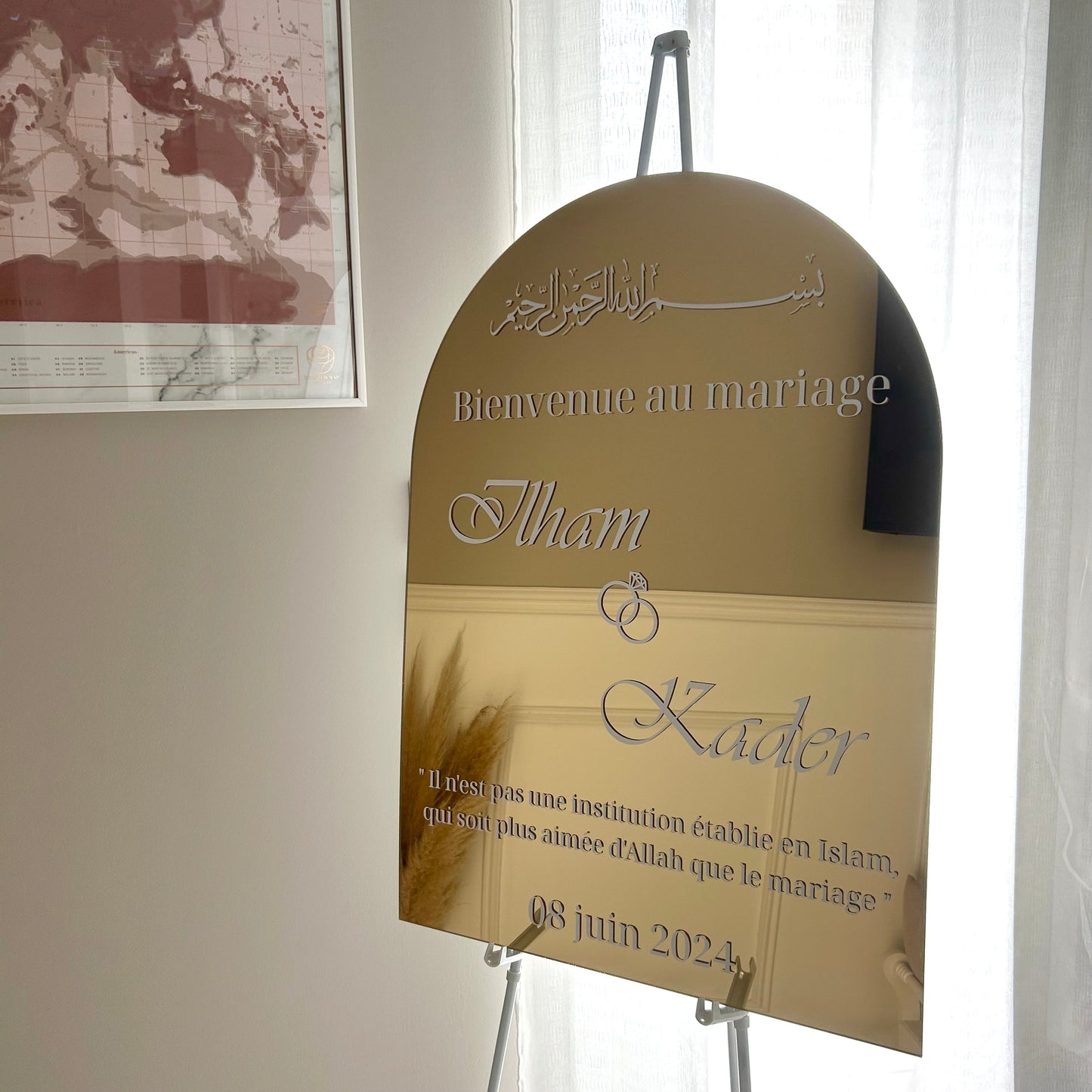 Panneau Mariage - Arche Miroir - 50 x 70 cm