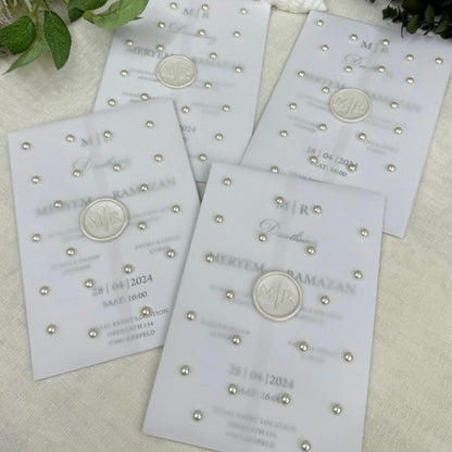 Faire part Mariage Perlé