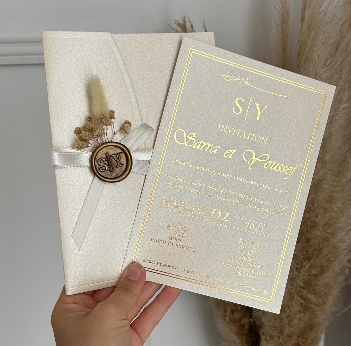 Faire part Mariage avec Dorure